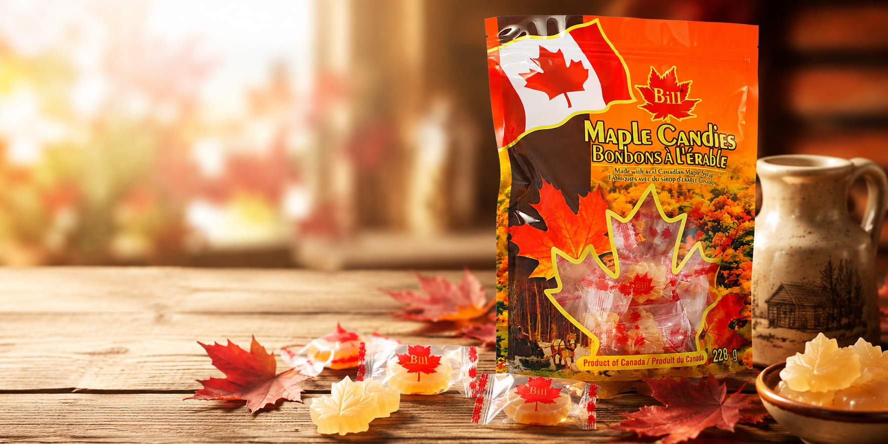 Wrapped Canadian snack gift box ready to be shipped to a US address
