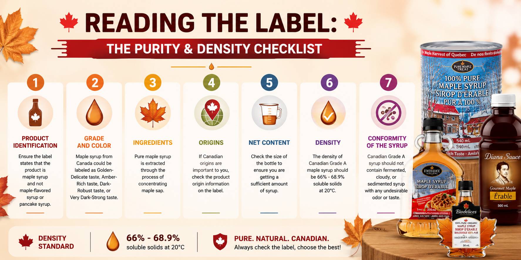 Close-up of pure maple syrup being poured