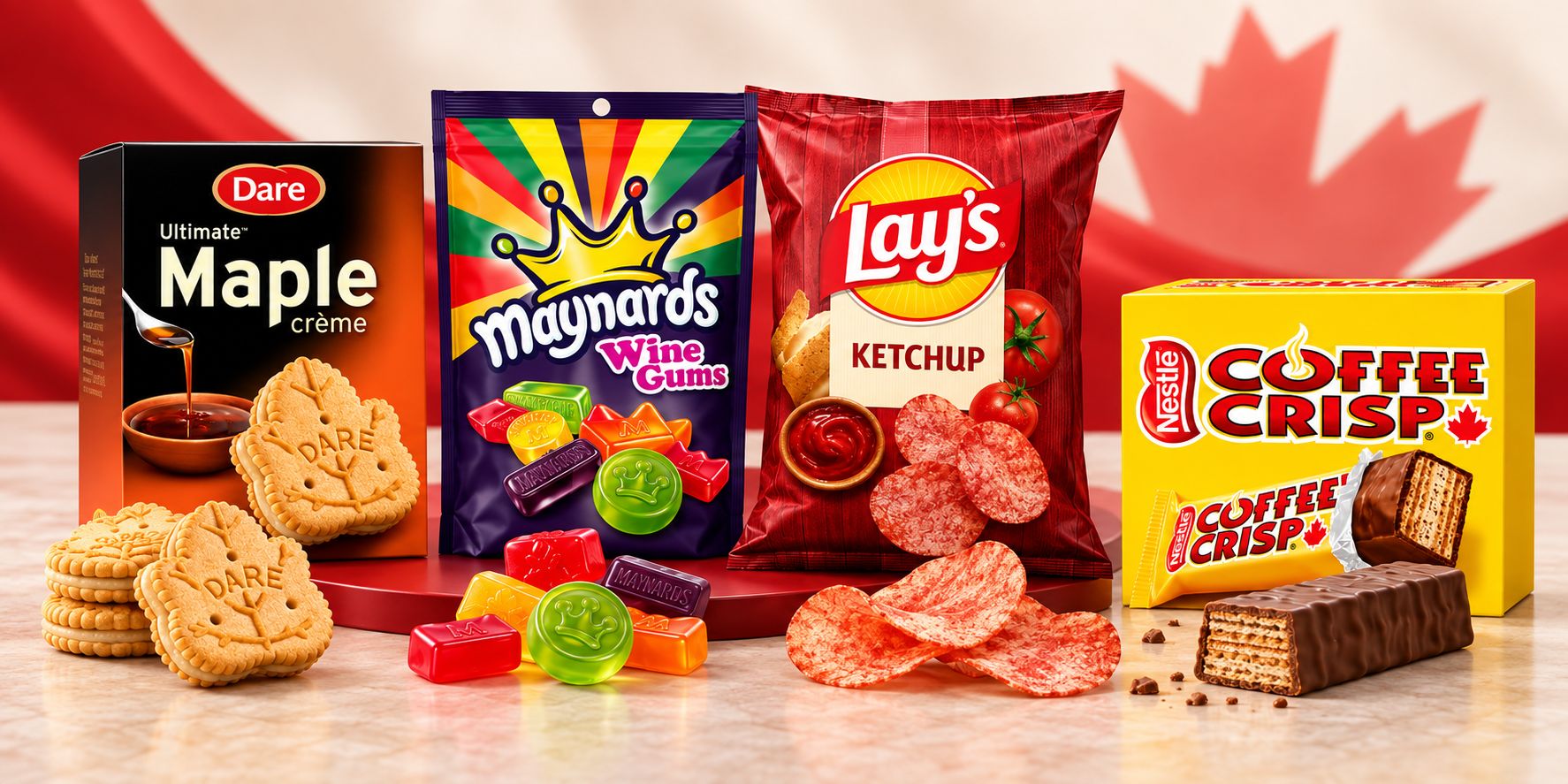Assorted Canadian chocolate bars and candy
