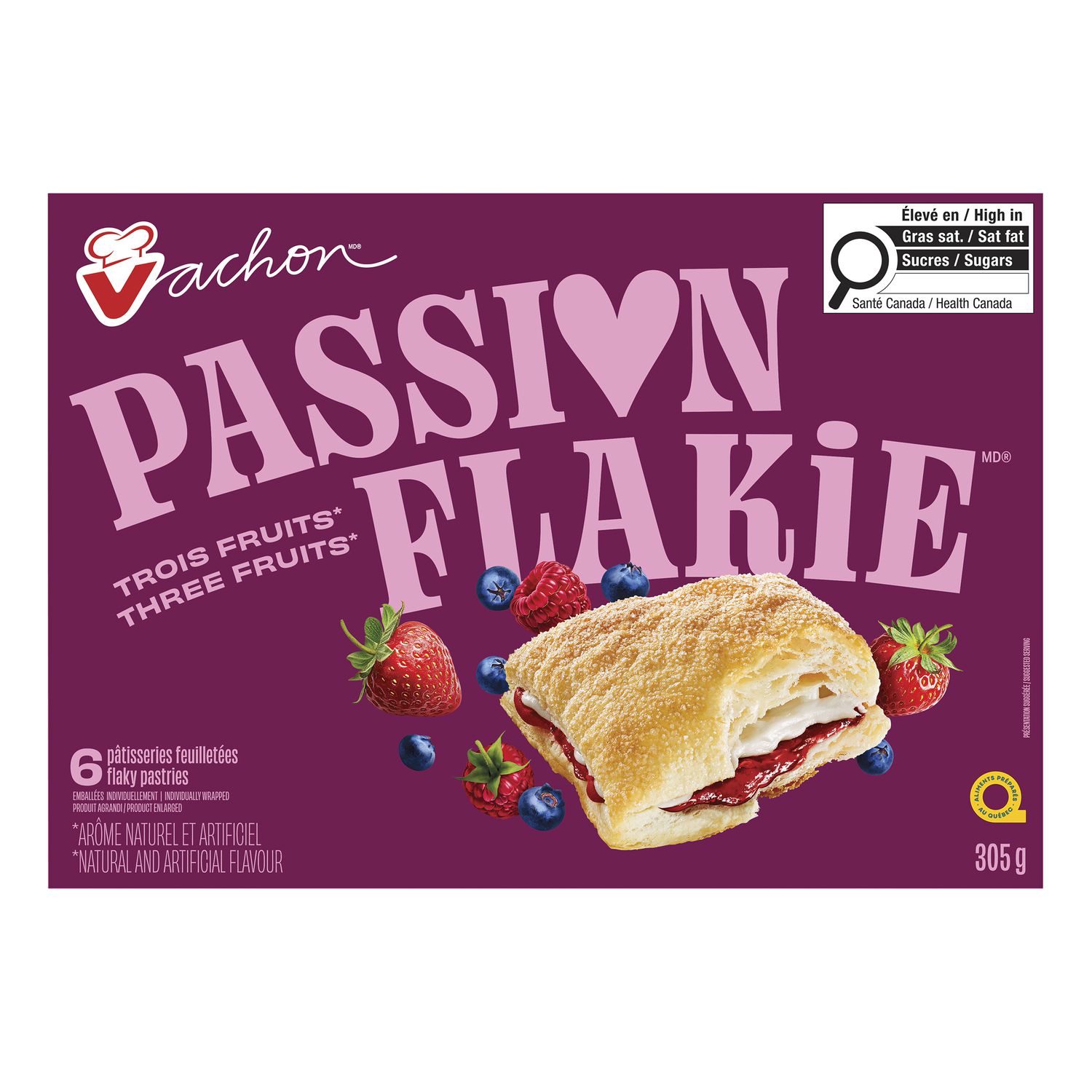 Vachon Passion Flakie Three Fruits Flaky Pastries 305 g box front