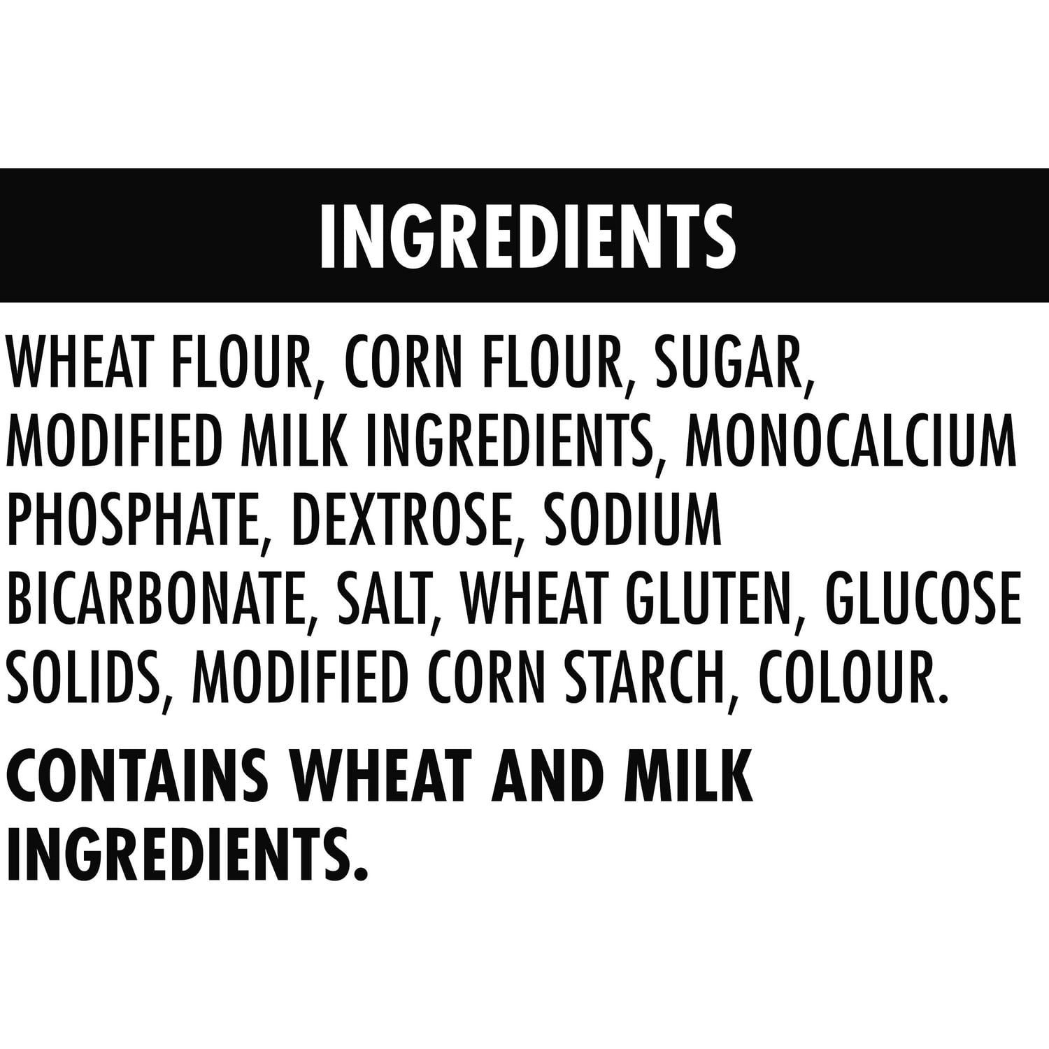 Aunt Jemima Original Pancake Mix English ingredient list with wheat and milk allergen information