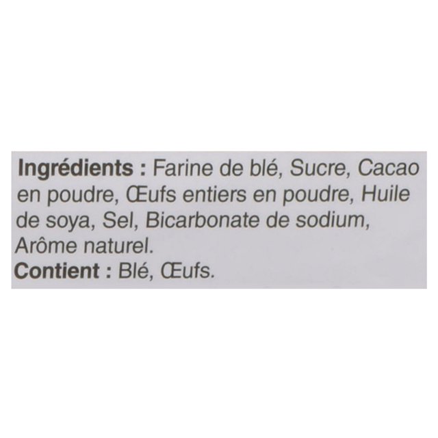 CORA Chocolate Crepe Mix French ingredients and allergen information label