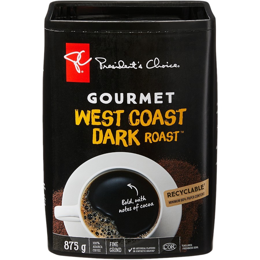 PC Gourmet West Coast Dark Roast Fine Grind Coffee 875g
