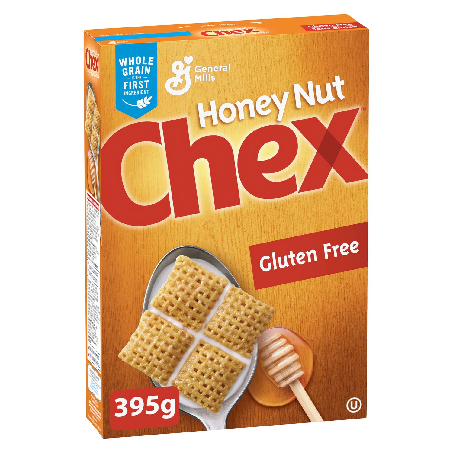 Honey Nut Chex Breakfast Cereal 395 g box with crispy corn cereal squares