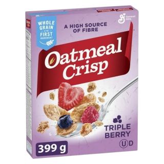 Oatmeal Crisp Triple Berry Breakfast Cereal 399 g box front