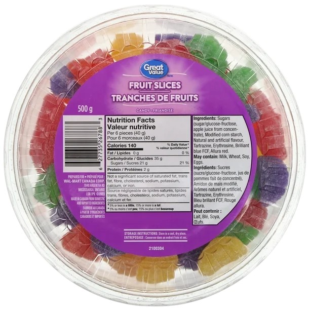 Great Value Fruit Slices 500 gram