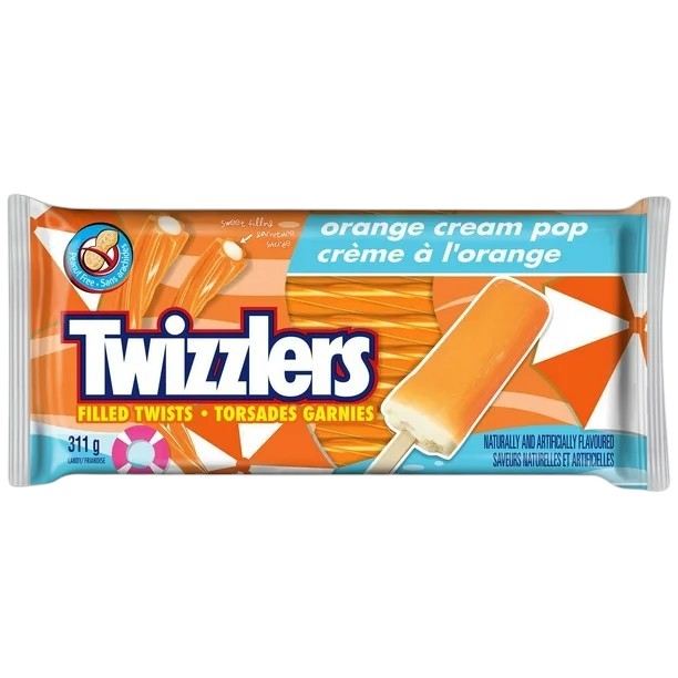 Twizzlers Orange Cream Pop Filled Twists 311 gram