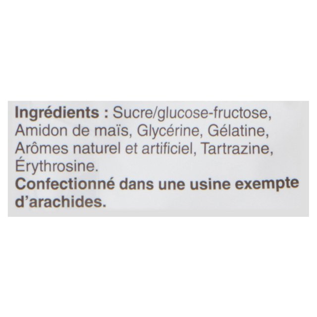 French ingredients label for Dare RealMallow Marshmallow Bananas with peanut-free facility information