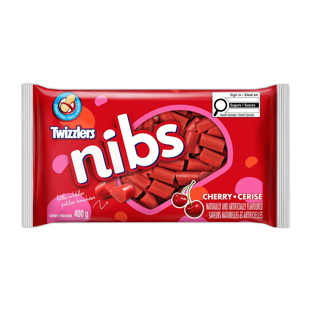 Twizzlers Nibs Cherry Candy 400 g red package front view