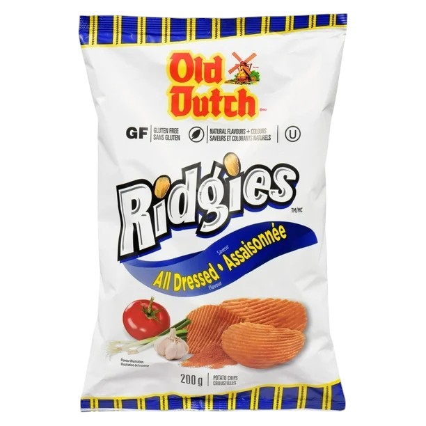 Old Dutch Ridgies All Dressed Potato Chips 200 gram