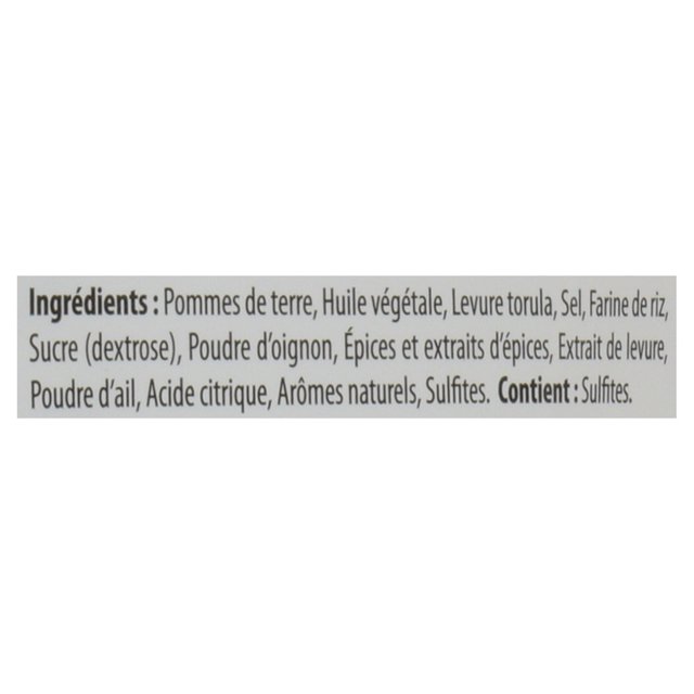 French ingredient label on the package of Old Dutch Roastin' Chicken Potato Chips