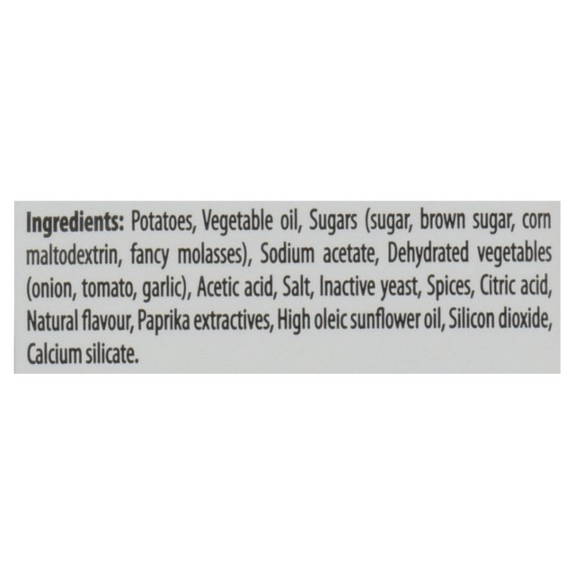 English ingredients list for Old Dutch Ridgies Spicy Salt & Vinegar Potato Chips