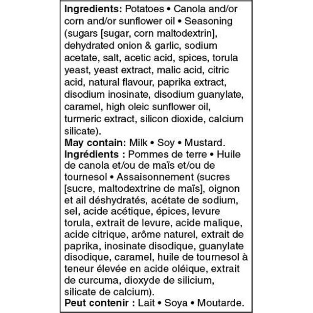 Nutrition Facts label for Great Value Scorchin’ Hot All Dressed Extreme Chips showing 250 calories per 50 g serving