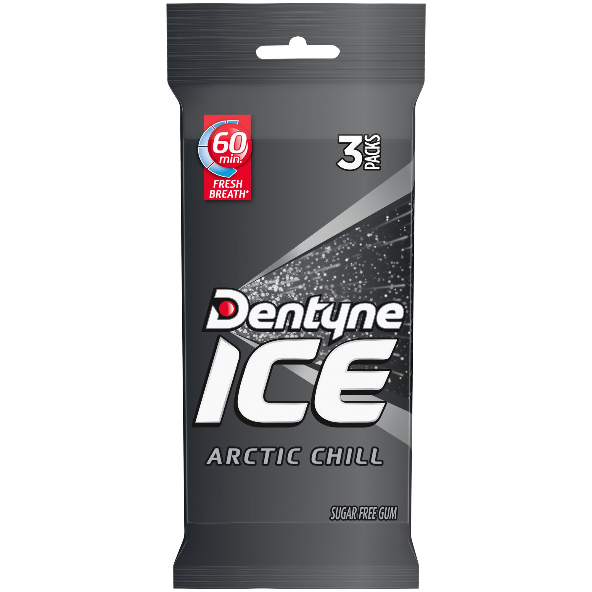 Dentyne Ice Arctic Chill sugar free gum 3-pack pouch with 48 total pieces