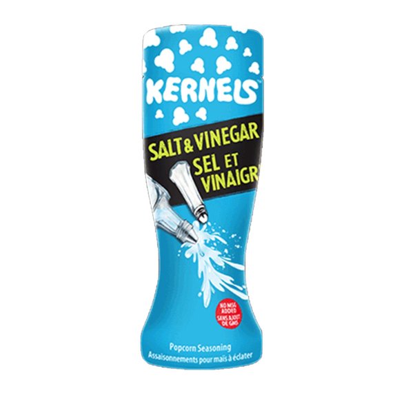 Kernels Salt & Vinegar Popcorn Seasoning 110g blue shaker container