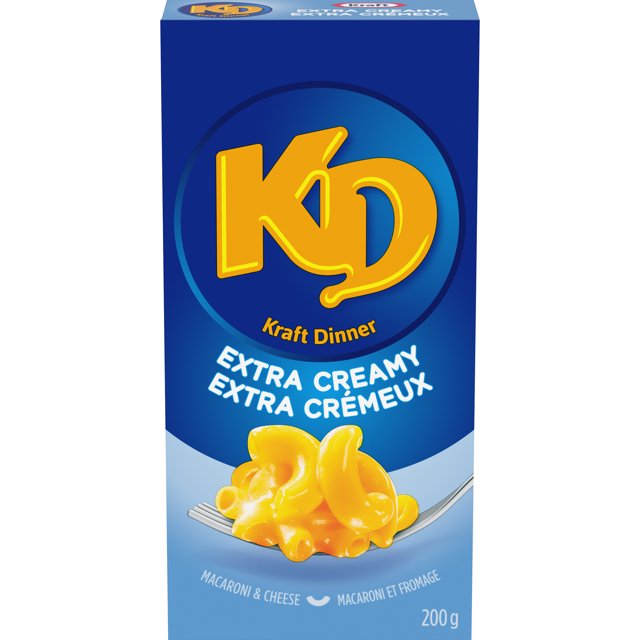 Kraft Dinner Extra Creamy Macaroni & Cheese 200g front view box packaging