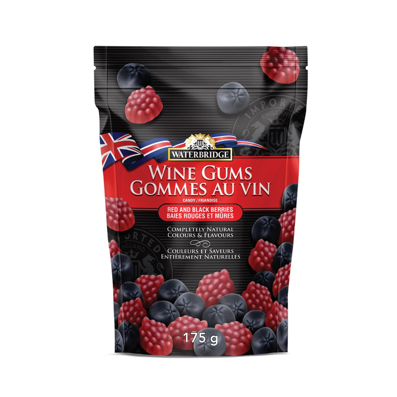 Waterbridge Wine Gums Red and Black Berries 175g candy bag