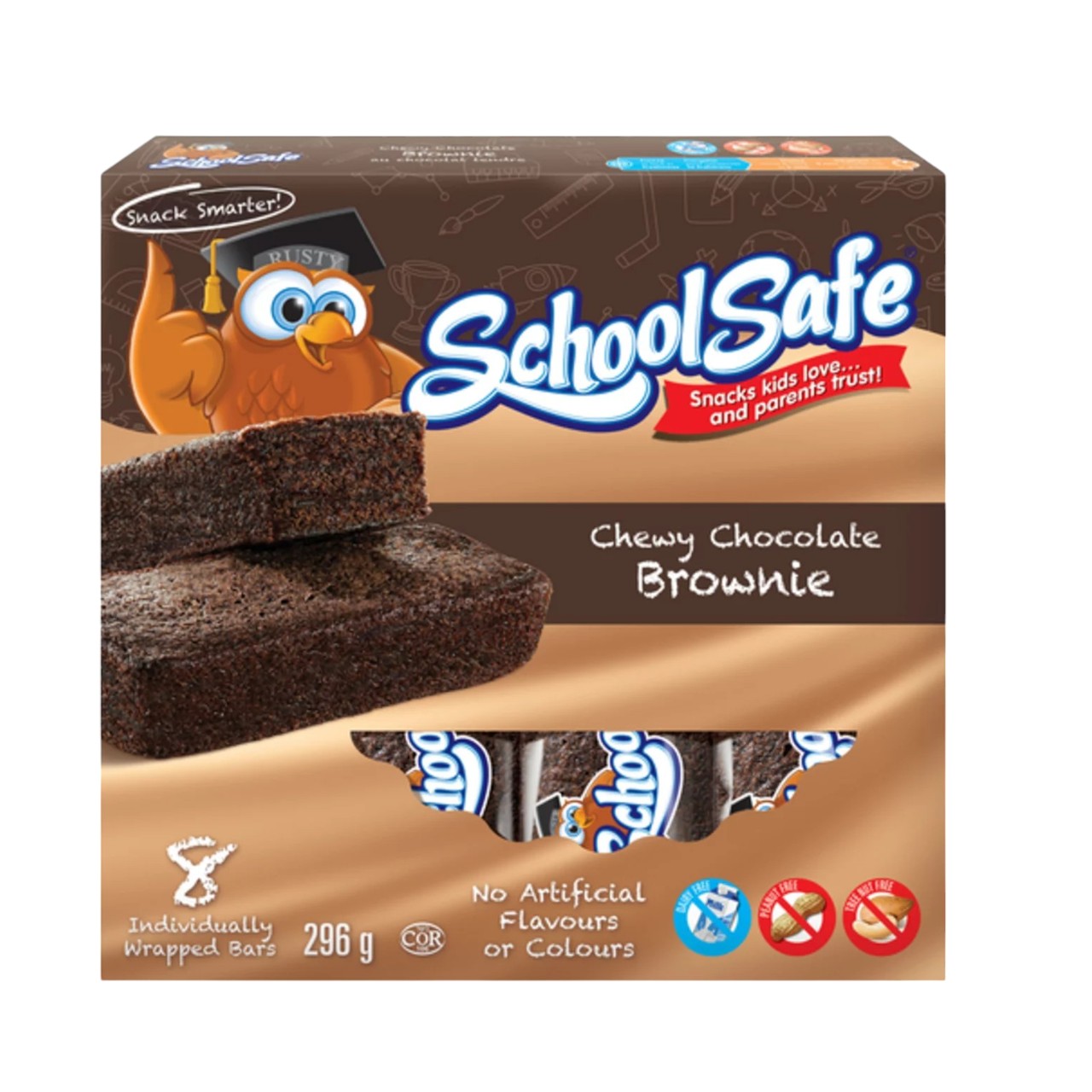 School Safe Chewy Chocolate Brownie Bars 296 gram