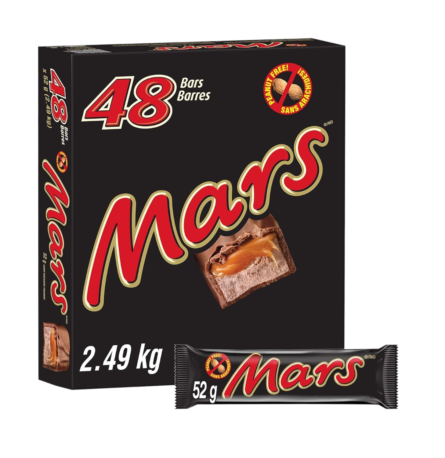 Peanut Free Chocolate Candy Bar, Full Size Bar, 52g (Pack of 48)