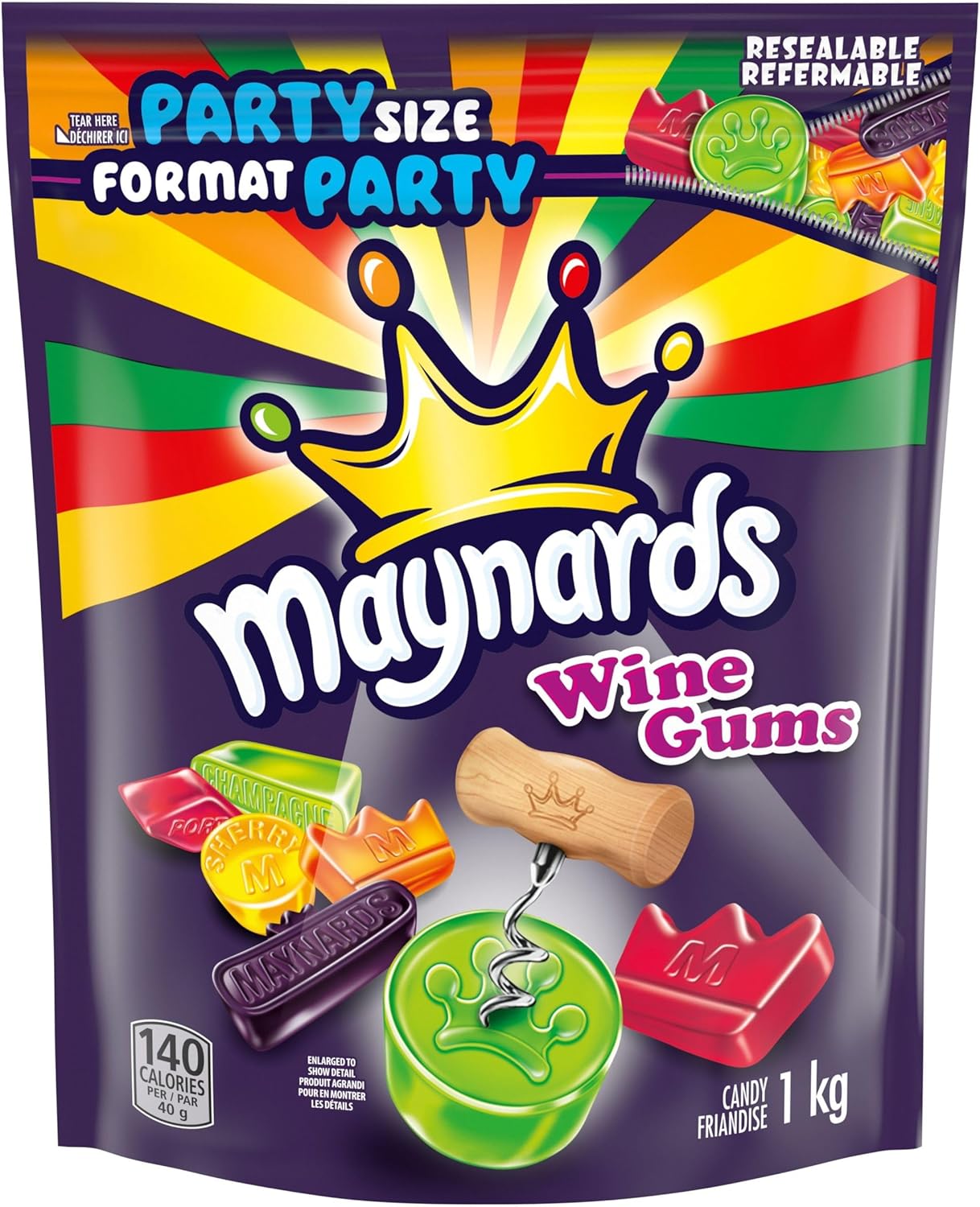 Maynards, Wine Gums Candy, Gummy Candy, Bulk Candy, Party Size, 1 kg