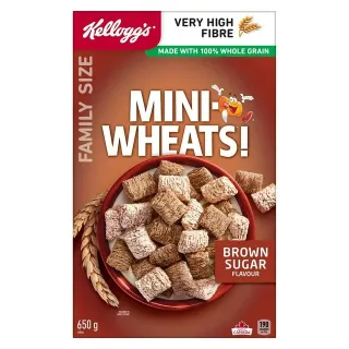 Kellogg's Mini-Wheats Cereal Brown Sugar Flavour Family Size 650g