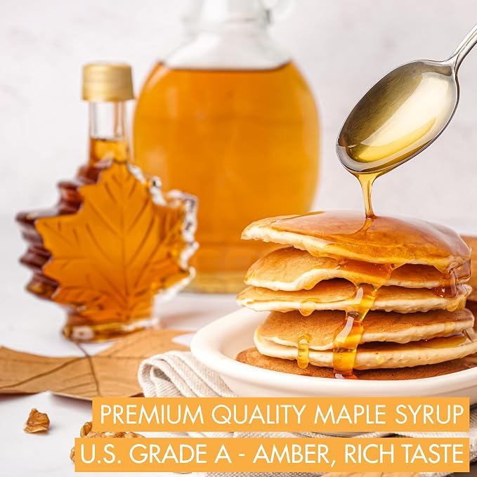Pancakes topped with maple syrup highlighting the rich taste of Biodélices organic maple syrup
