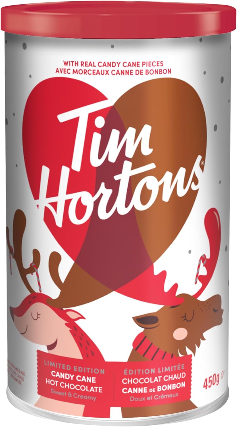 Tim Hortons Candy Cane Hot Chocolate Beverage Mix 450g canister