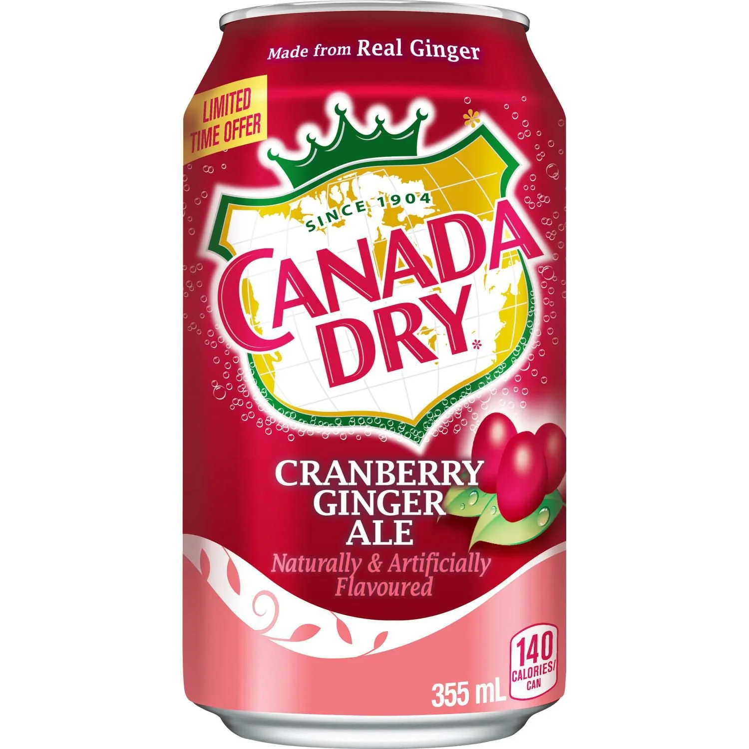 Canada Dry Cranberry Ginger Ale, 12 x 355 mL