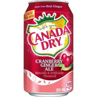 Canada Dry Cranberry Ginger Ale, 12 x 355 mL