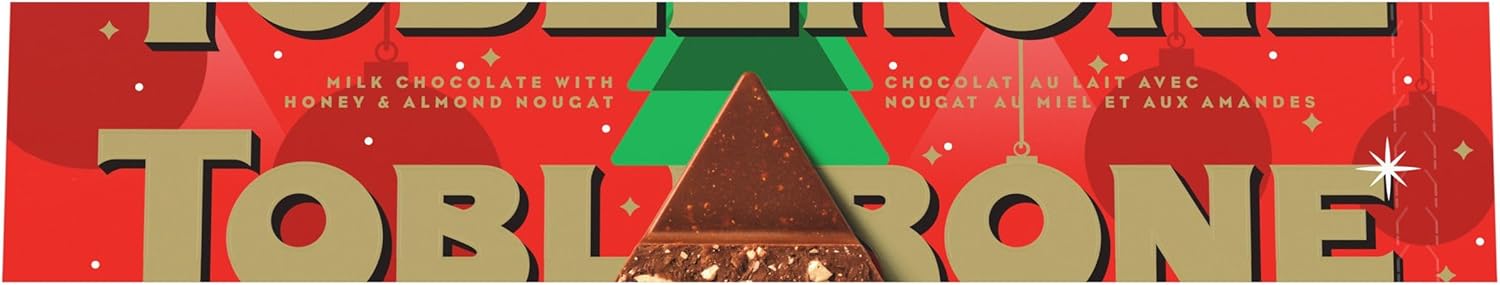 TOBLERONE, Milk Chocolate Bar with Honey and Almond Nougat 360 g