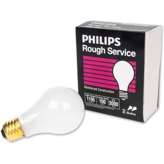 Philips 100W A19 Frosted Rough Service Bulbs – 2 Pack | USA Shipping