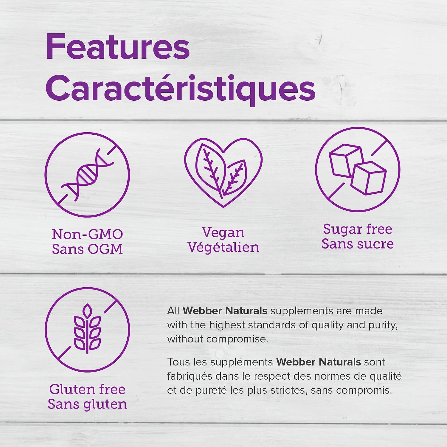 Side view of Webber Naturals Magnesium Bisglycinate bottle showing supplement facts and dosage details