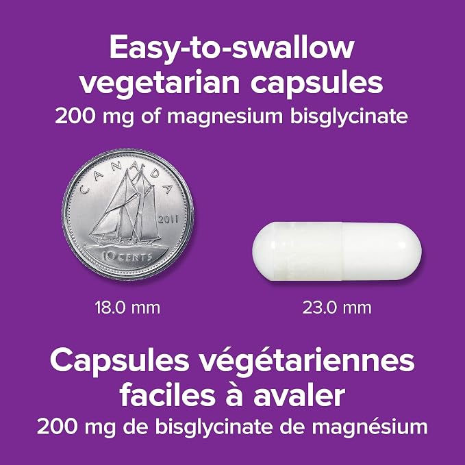 Webber Naturals Magnesium Bisglycinate supplement ingredients and recommended adult dosage
