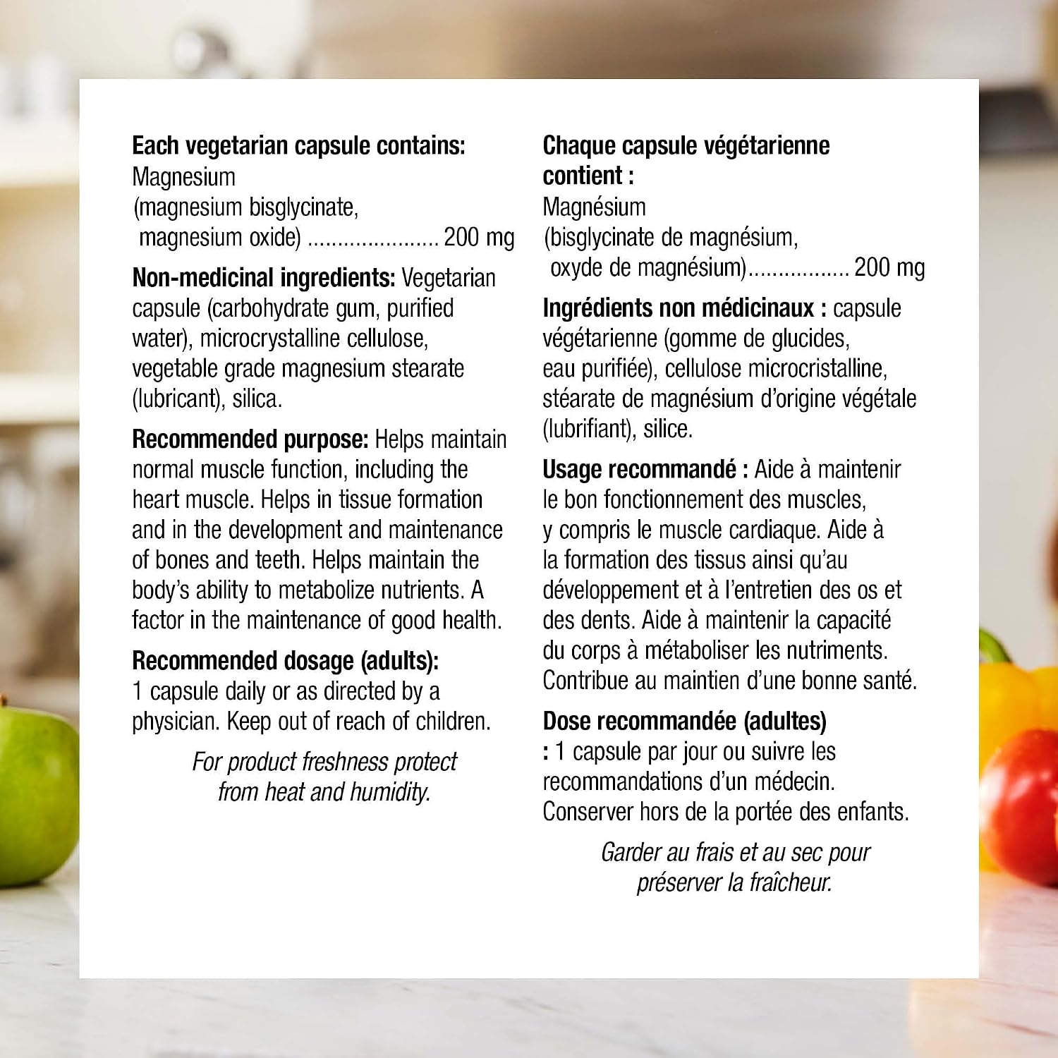 Webber Naturals Magnesium supplement features showing non-GMO vegan sugar-free and gluten-free