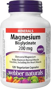 Webber Naturals Magnesium Bisglycinate 200 mg 120 vegetarian capsules bottle