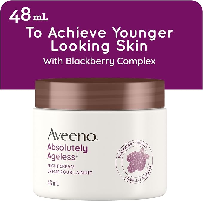 48 mL Aveeno Absolutely Ageless moisturizer jar with blackberry complex