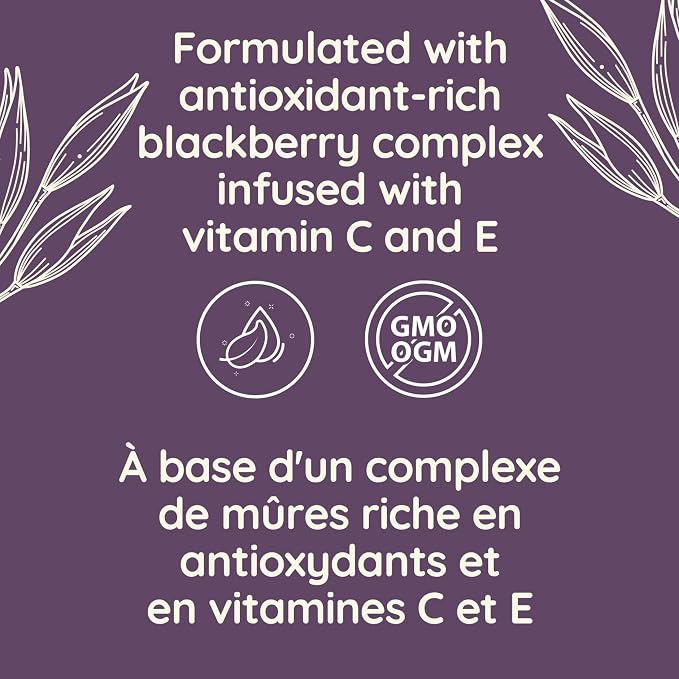Aveeno Absolutely Ageless formula featuring antioxidant-rich blackberry complex and vitamins C and E