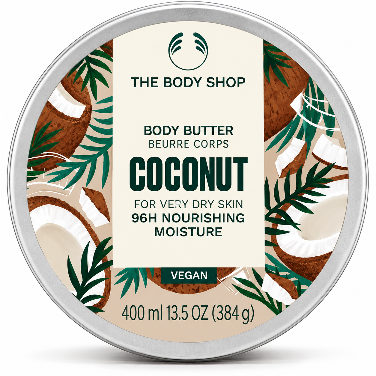 The Body Shop Coconut Body Butter 400ml tin for very dry skin