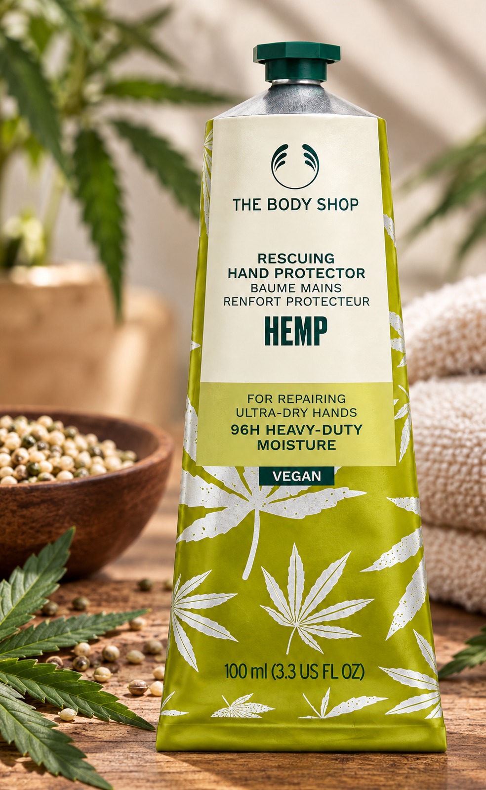 The Body Shop Hemp Hand Protector 100ml tube for very dry hands