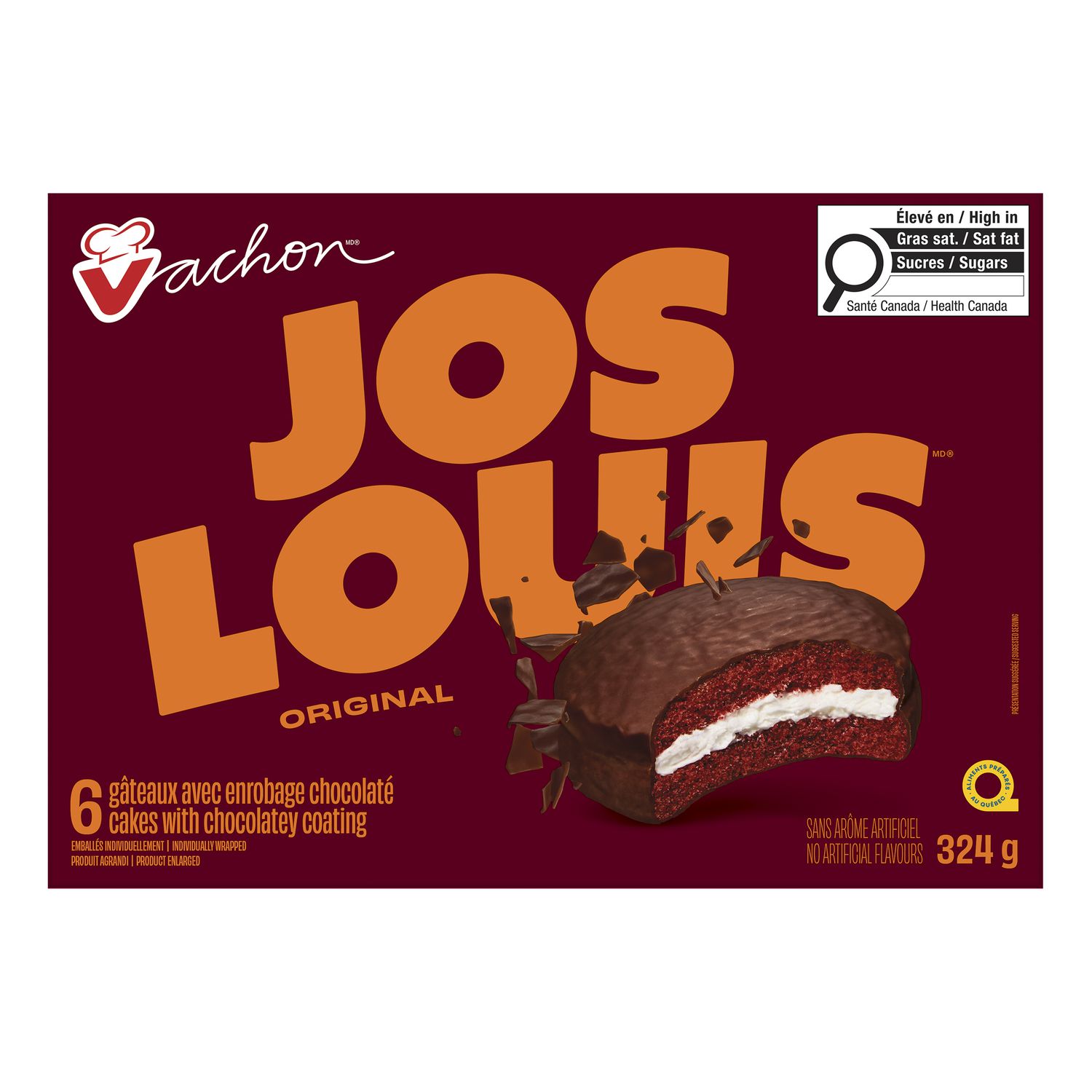 Vachon Jos Louis Original 324 g chocolate-coated cakes with creamy center