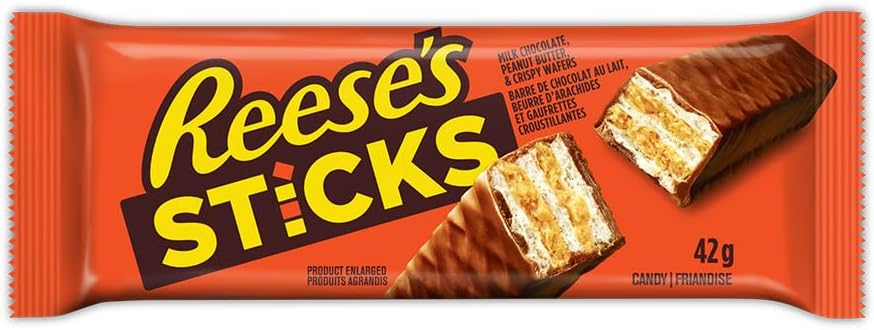REESE'S STICKS 42 g milk chocolate peanut butter and crispy wafer package