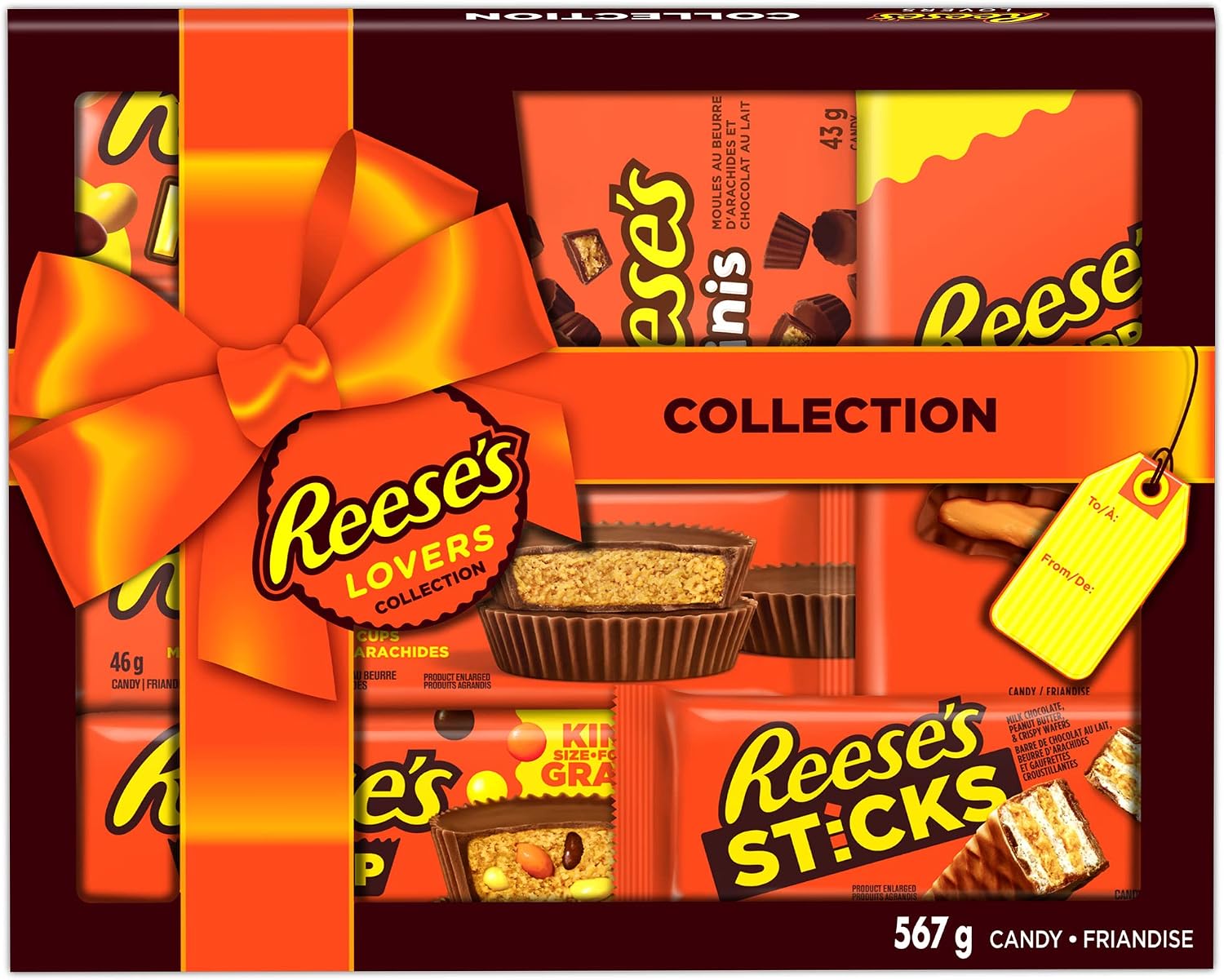 REESE'S Lovers Collection 535 g gift box featuring assorted chocolate and peanut butter treats