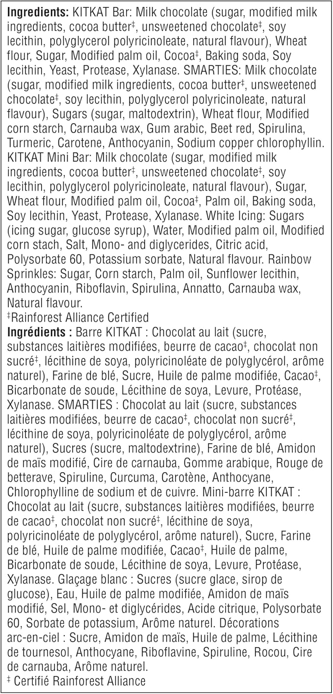KIT KAT Holiday Cabin Kit ingredients and cocoa sustainability information