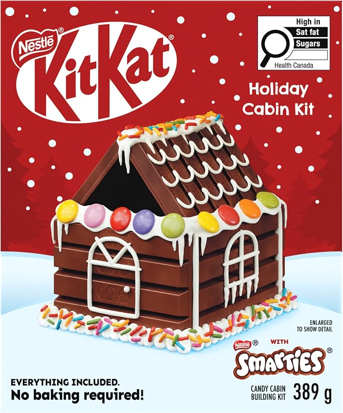 KIT KAT Holiday Cabin Kit with SMARTIES and rainbow sprinkles, 389 g