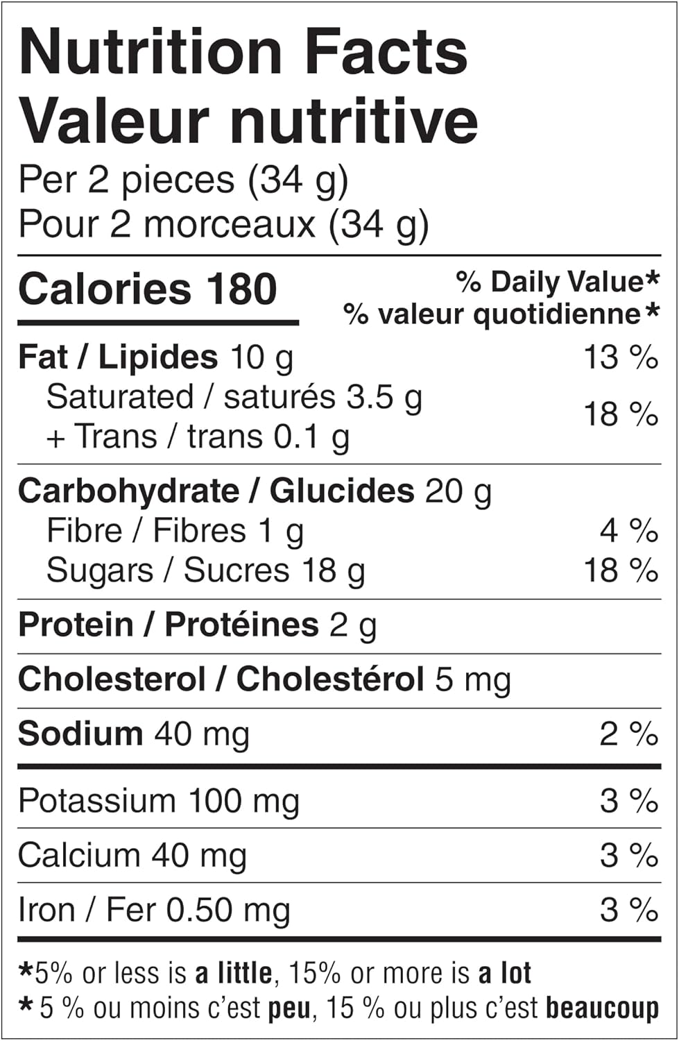 NESTLÉ TURTLES nutrition facts per 2 pieces serving