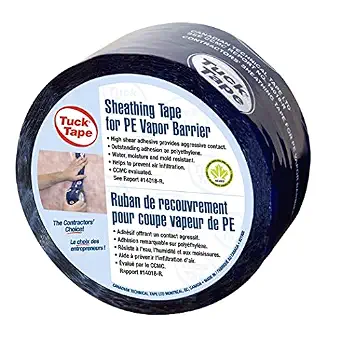 Tuck Tape blue construction sheathing tape roll for vapor barrier sealing
