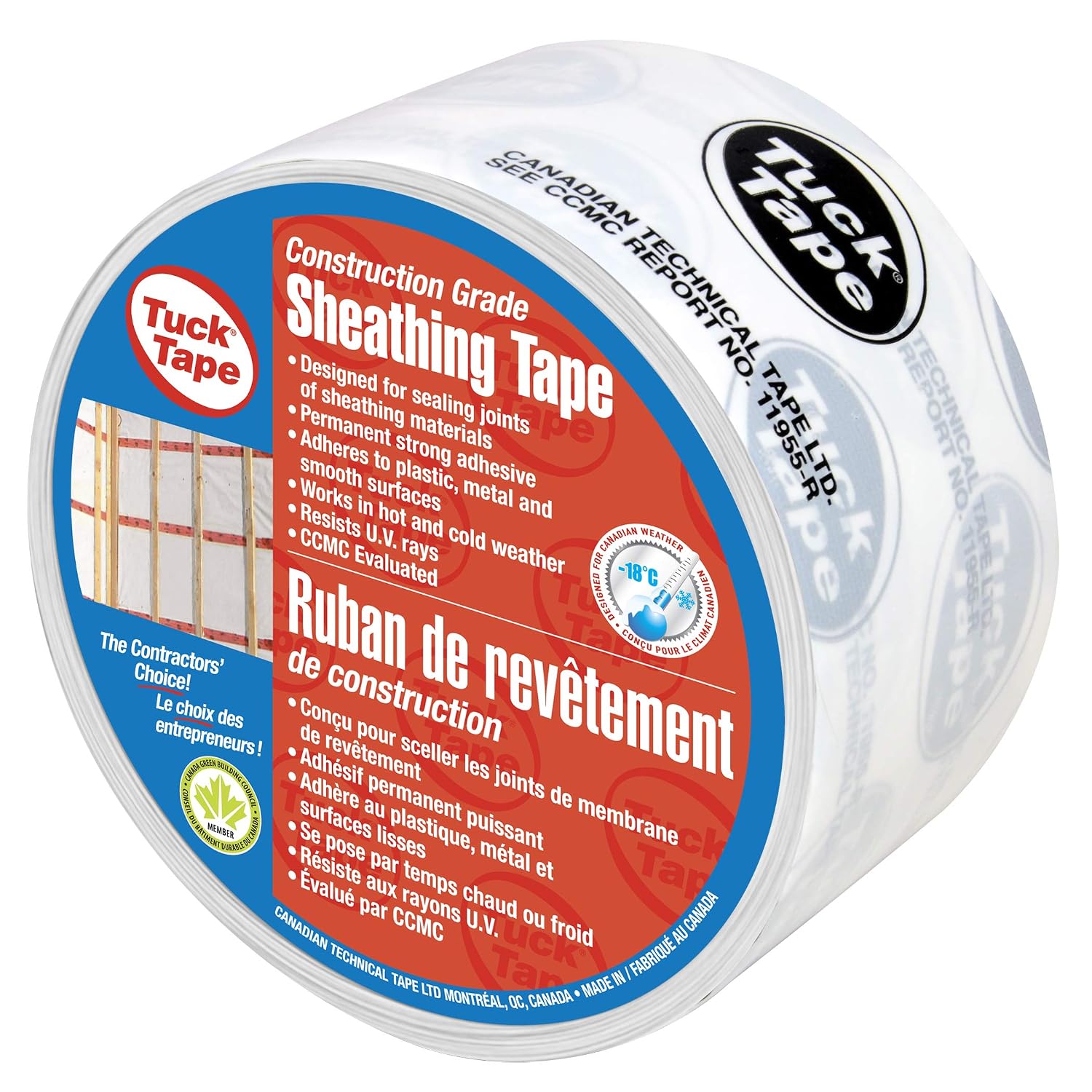 Tuck Tape Construction Sheathing Tape white 2.4 inch roll